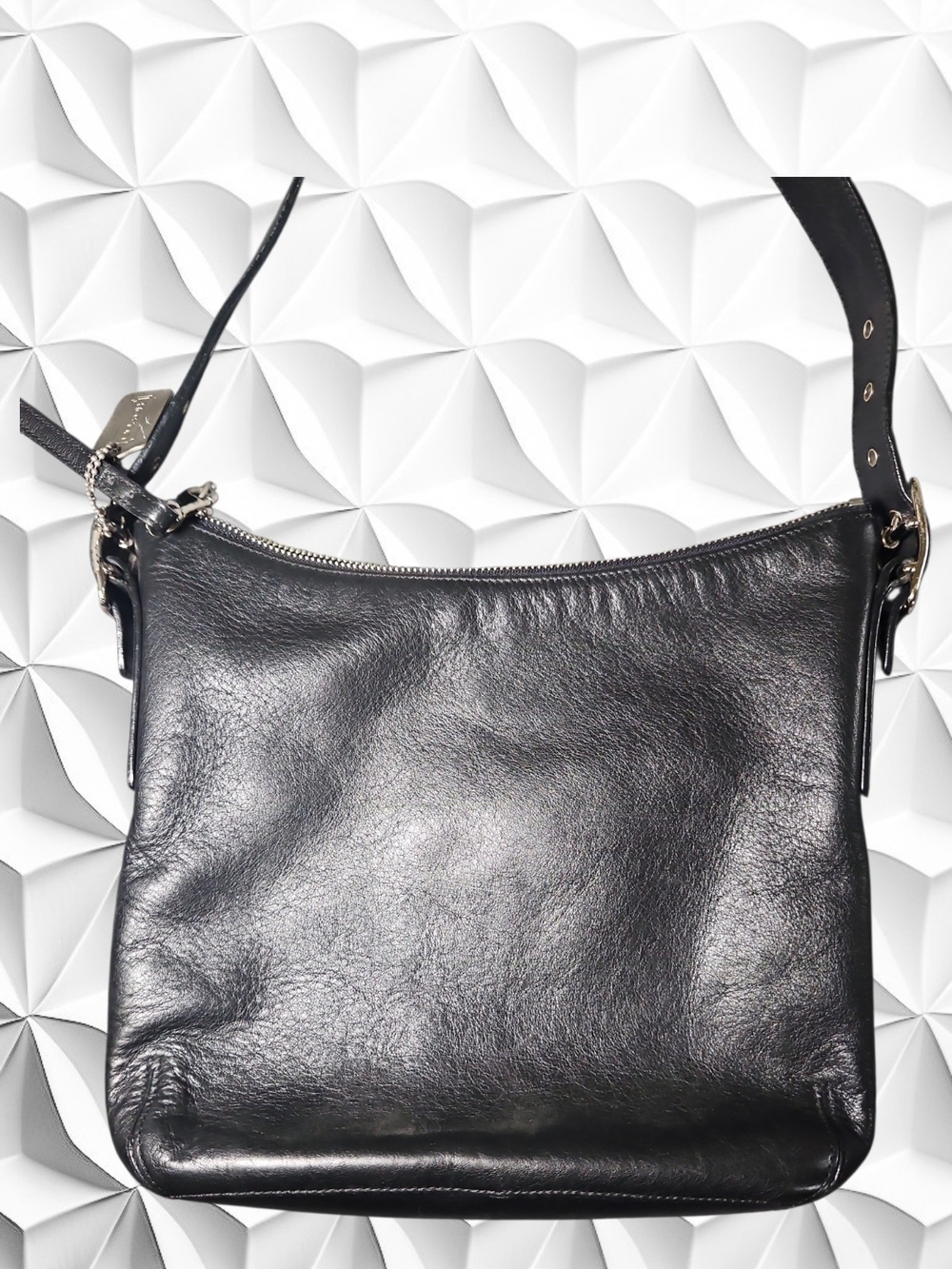 Coach Legacy Slim Duffle Bag Black Leather Hobo Crossbody Shoulder Purse 9326 - Picture 9 of 10